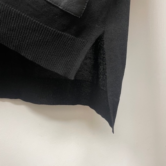 Elizabeth and James Black Lamb Leather Knit Top EUC - Picture 8 of 9